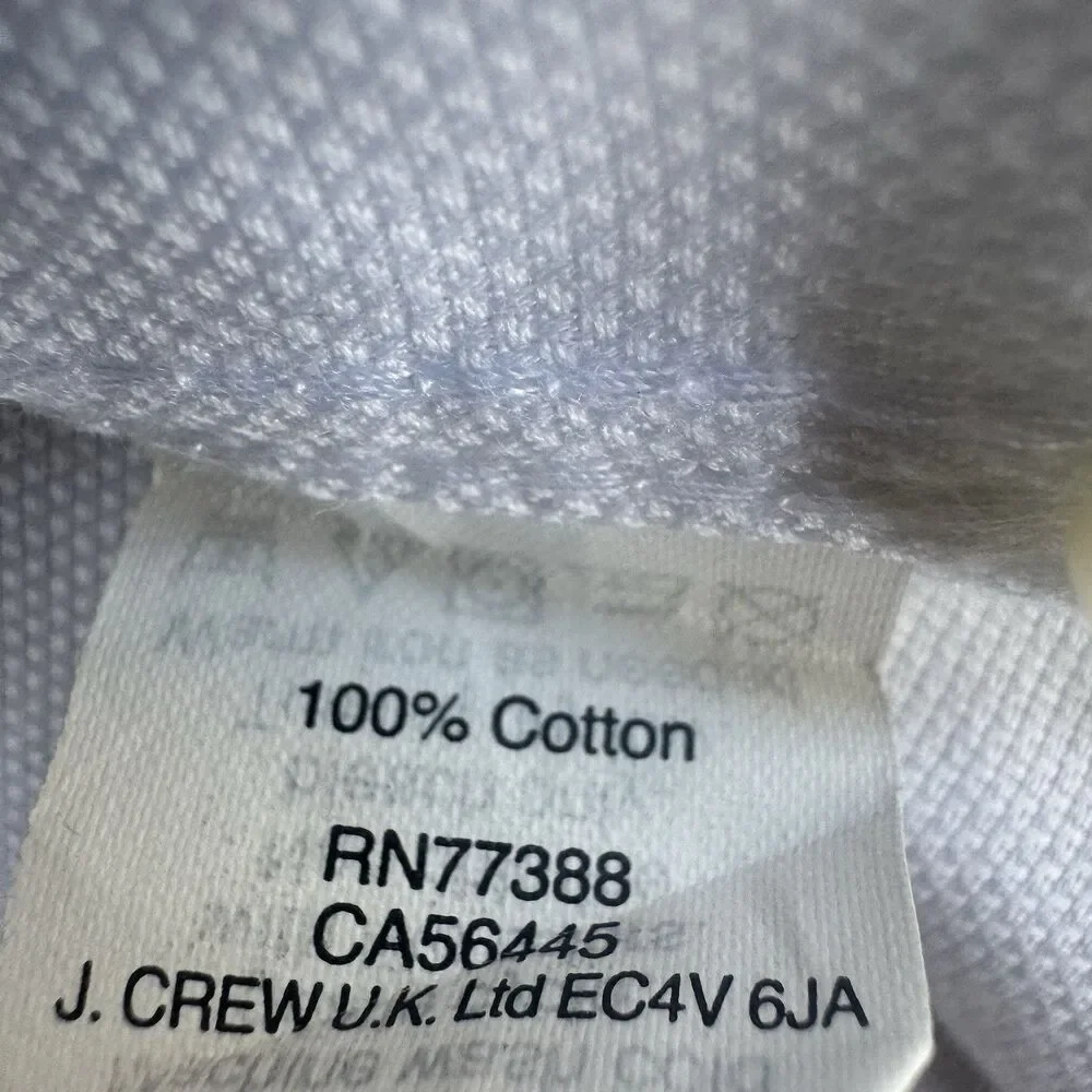Thompson J. Crew Wrinkle Free Sz L 16-16.5 White 100% Cotton Long Sleeve Shirt